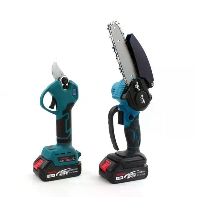 Набір садових інструментів 3в1 акумуляторна міні пилка/секатор та телескопічна штанга 2 м (adf2c31a)