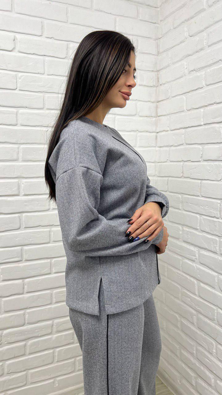 Костюм жіночий Кант брючний р. 46-48 Сірий (1835) - фото 8