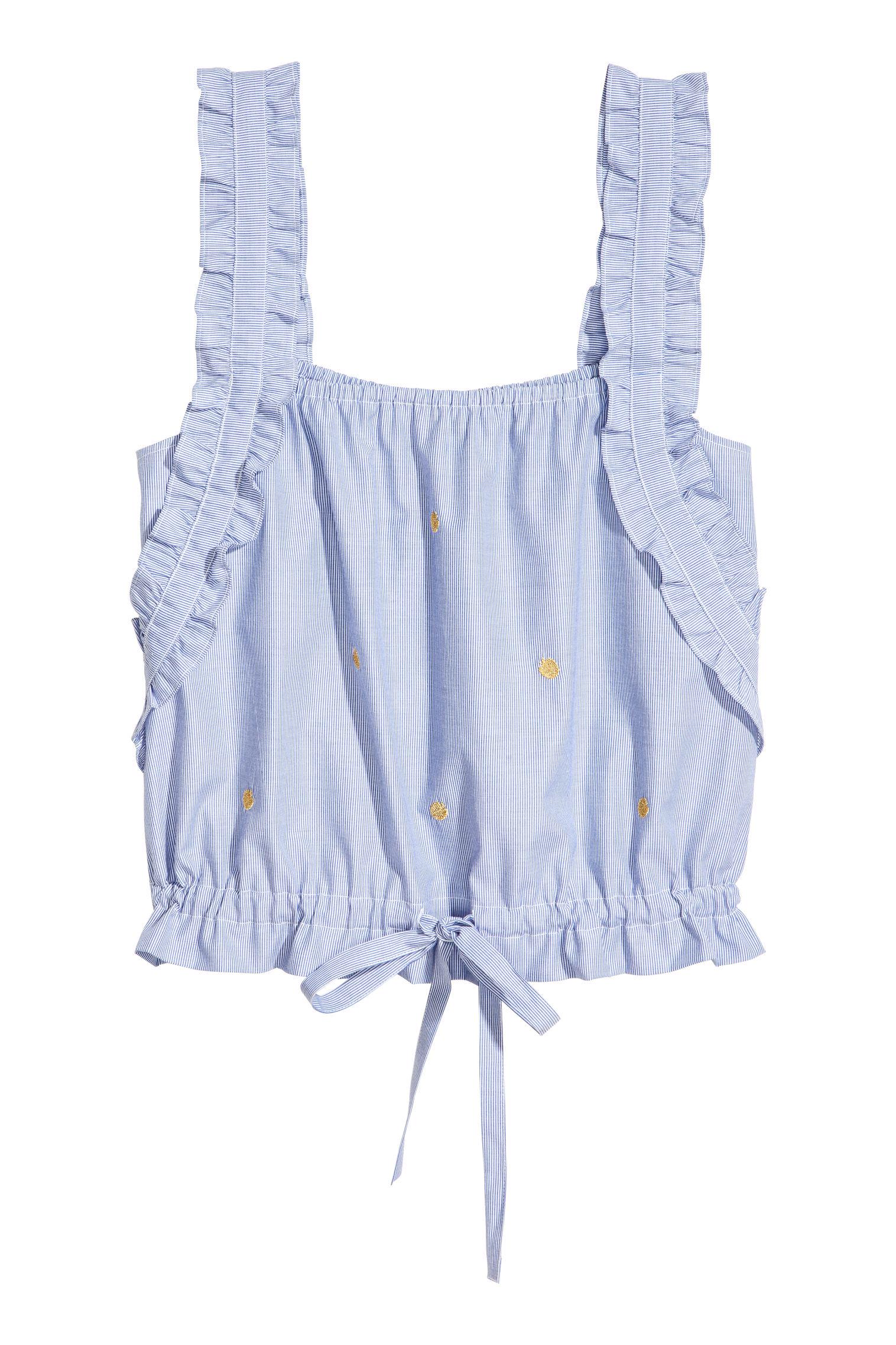 Блуза H&M Полоска р. 46 Бело-голубой (112551202)