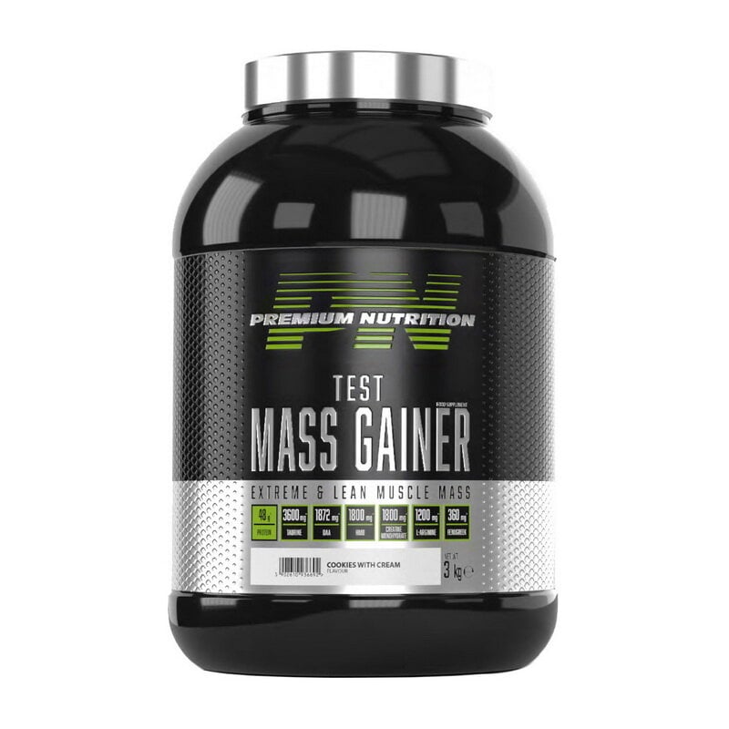 Гейнер высокобелковый с креатином и HMB Premium Nutrition Test Mass Gainer 3 кг Ваниль