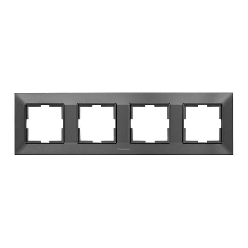 Рамка для розеток четырехместная Panasonic Arkedia Slim ABS горизонтальная Дымчатый (WNTF08042DG-UA1) Рамка для розеток четырехместная Panasonic Arkedia Slim ABS горизонтальная Дымчатый (WNTF08042DG-UA1)