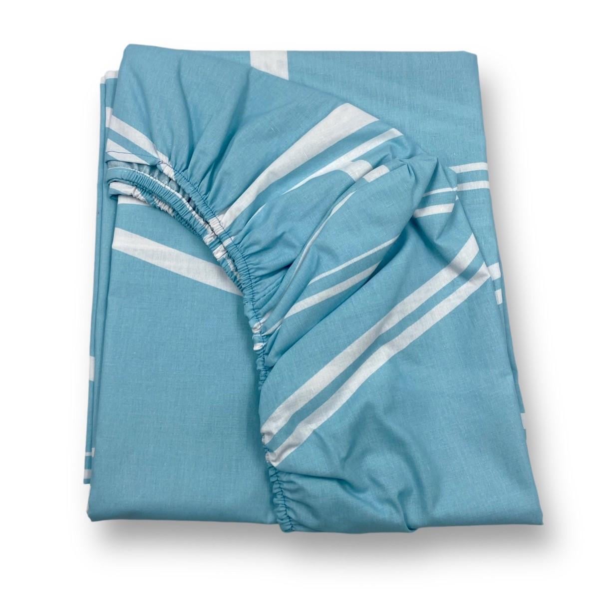 Простыня на резинке Голубая лагуна бязь голд 160х200 см (G-4125/x160)