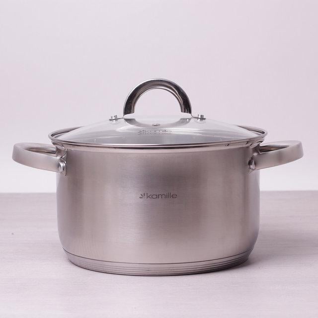 Кастрюля Kamille Mystery 4,5 л со стеклянной крышкой (KM-5622S)