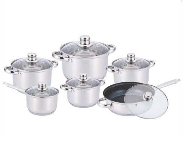 Набор посуды из нержавеющей стали Benson BN-208 12 пр.