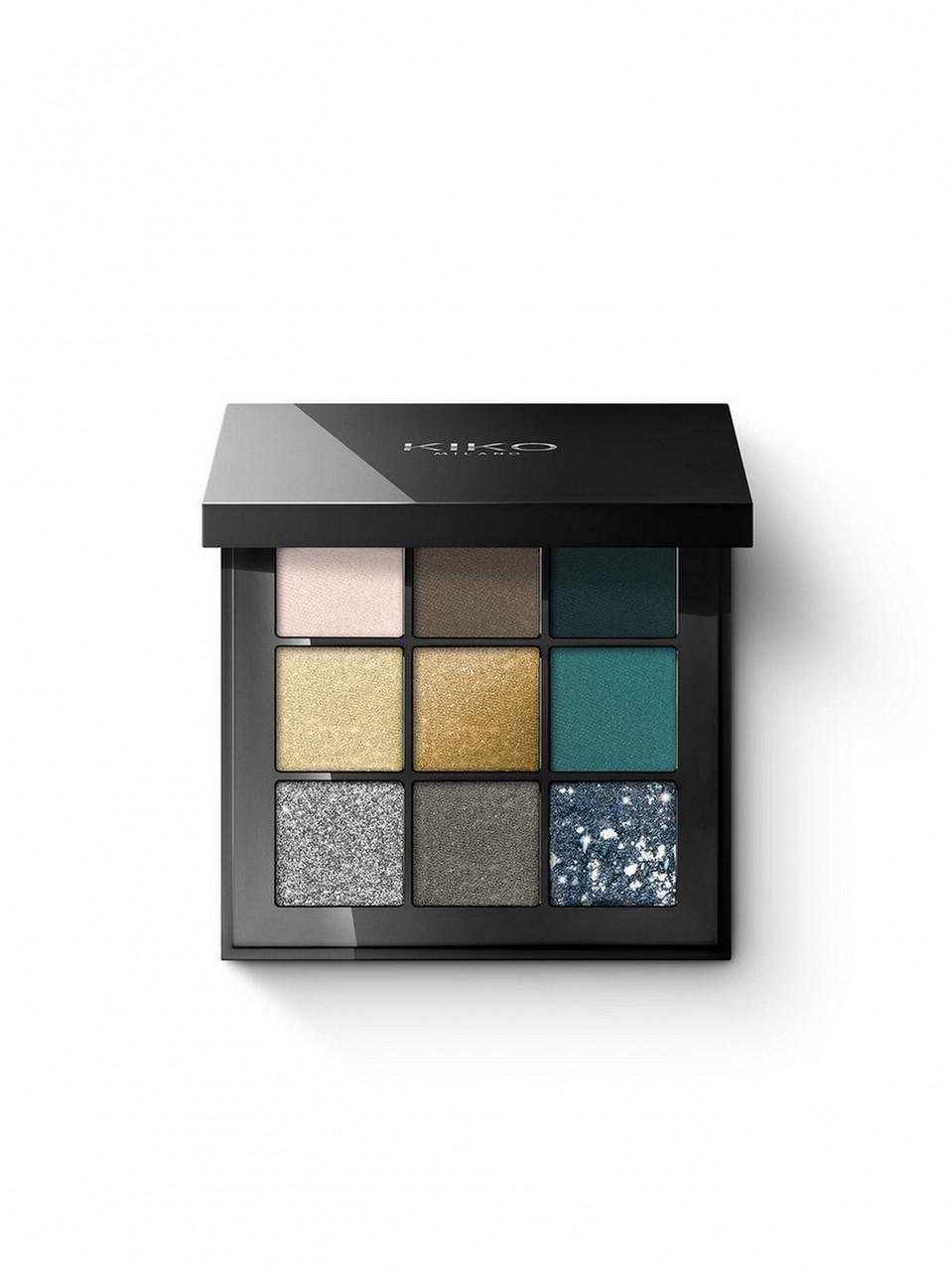 Палетка тіней Kiko Milano Glamour Multi Finish Eyeshadow Palette 06 Зелений - фото 1