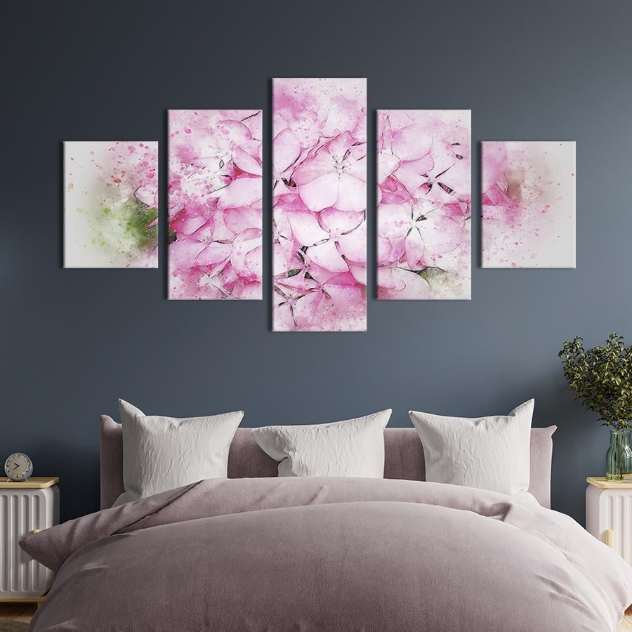Картина на холсте Акварельные розовые цветы 162x80 см (822-52)