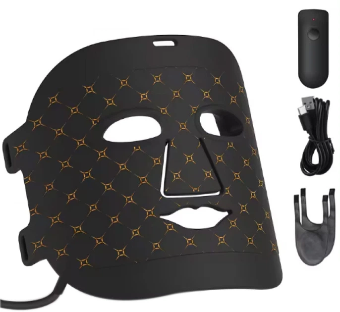 LED-маска для фототерапії 7 спектрів світла Чорний (11321)