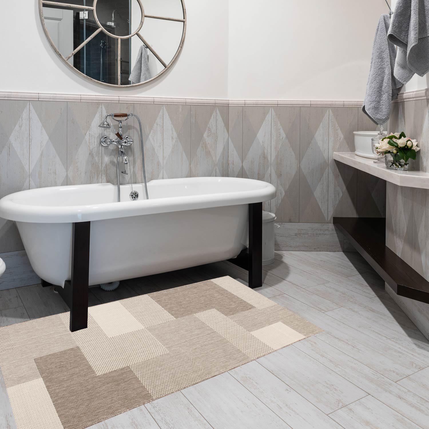 Ковер безворсовый на резиновой основе DAKARIA Flex Run 19682/111 2x2 м Бежевый (00-00022142) - фото 4