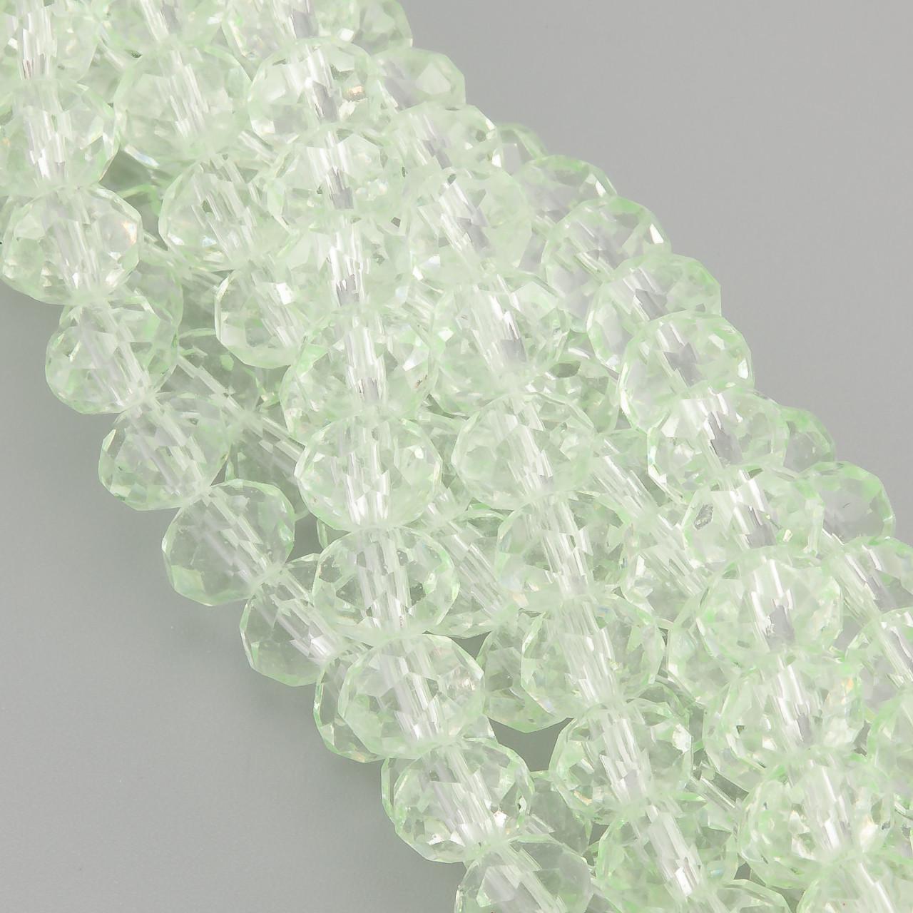 Бусины Swarovski огранки рондель 3х2,5 мм 38 см 160 шт. Салатовый светлый/Прозрачный (БС2189а85)