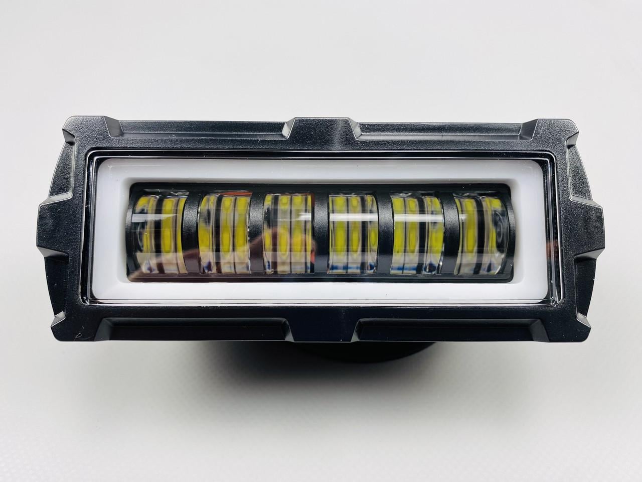 Фара Led прямоугольная 6 Led диодов 3D линза 9-32V 6000К IP67 led chip 3030 четкая граница света 50х120 мм
