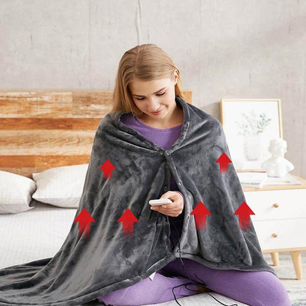 Плед с подогревом USB с застежкой с тремя режимами нагрева 150x85 см Серый (MA364) - фото 3 Плед с подогревом USB с застежкой с тремя режимами нагрева 150x85 см Серый (MA364) - фото 3