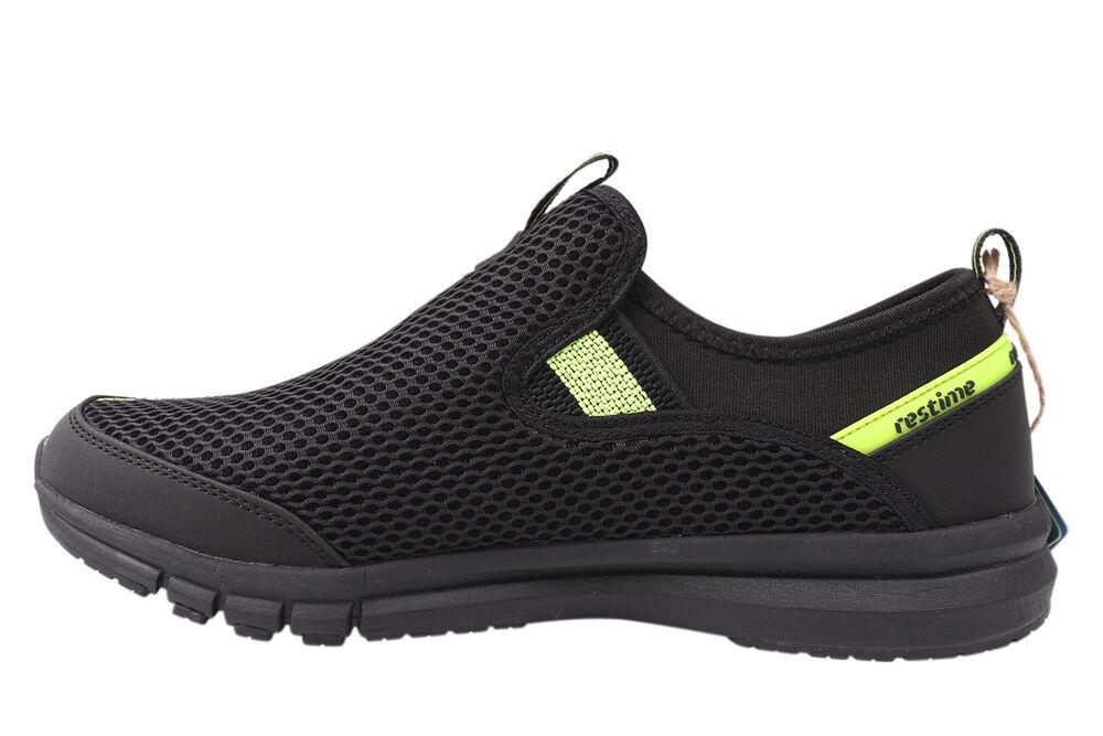 Кросівки чоловічі Restime з текстилю на низькому ходу р. 45 Чорний (142-21/22LK) - фото 2
