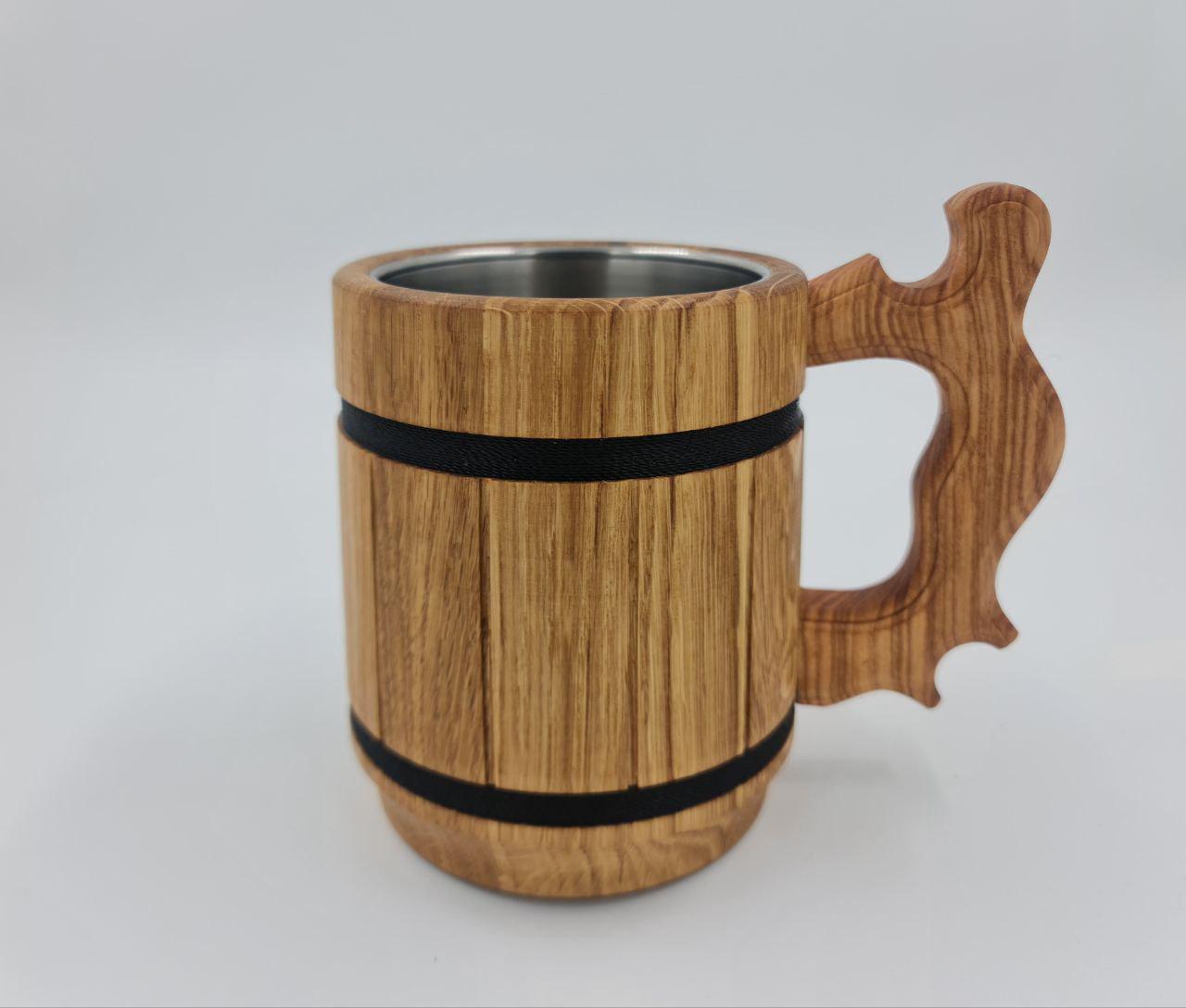 Бокал для пива з дерева ручної роботи 0,5 л Коричневий (28410000)