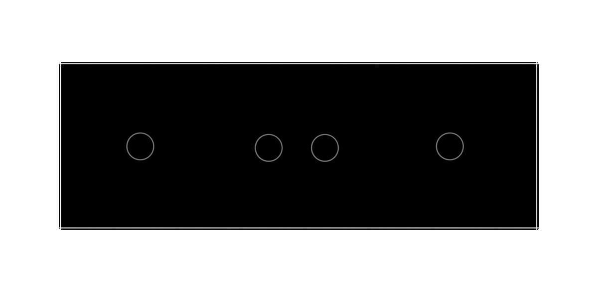 Выключатель сенсорный Livolo 4 канала 1-2-1 стеклянный Черный (VL-C701/C702/C701-12) - фото 4