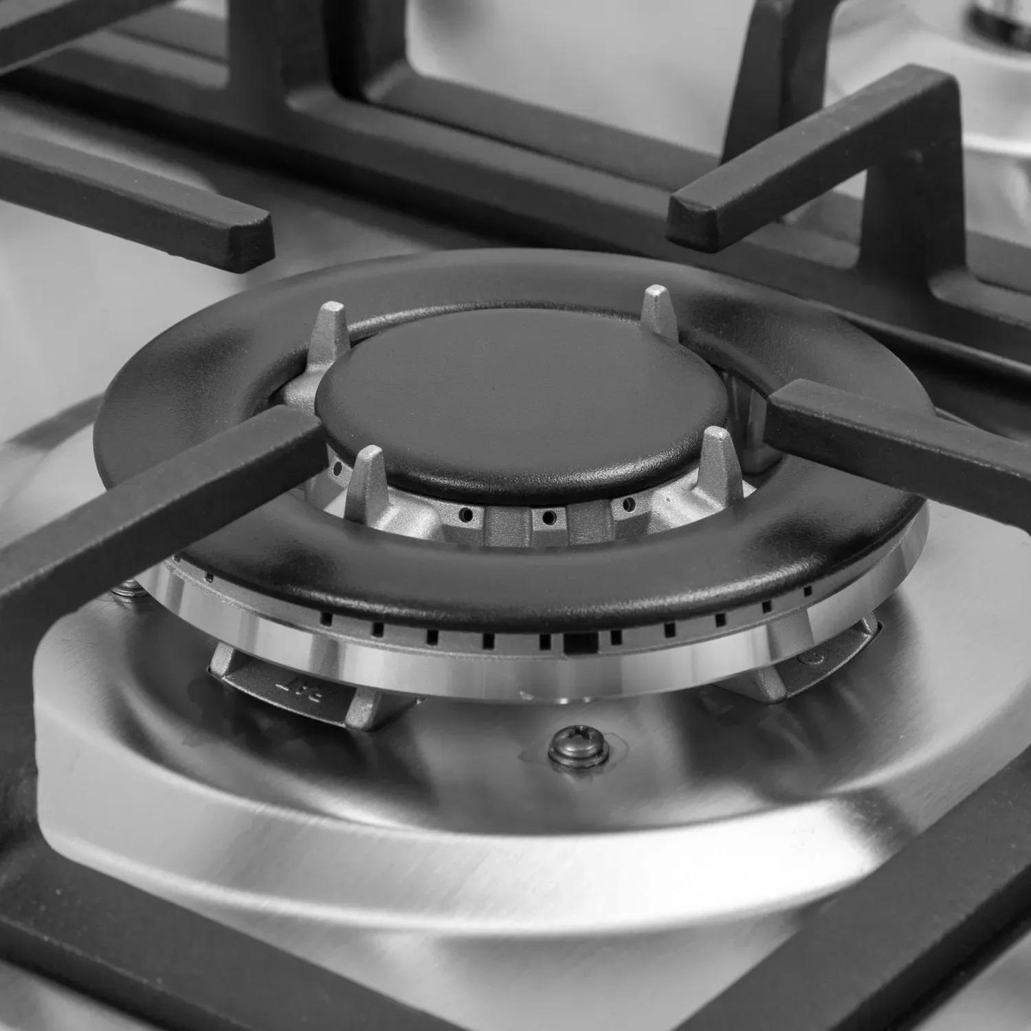 Поверхность газовая варочная Gunter&Hauer GH 608 IX с чугунными решетками - фото 4 Поверхность газовая варочная Gunter&Hauer GH 608 IX с чугунными решетками - фото 4