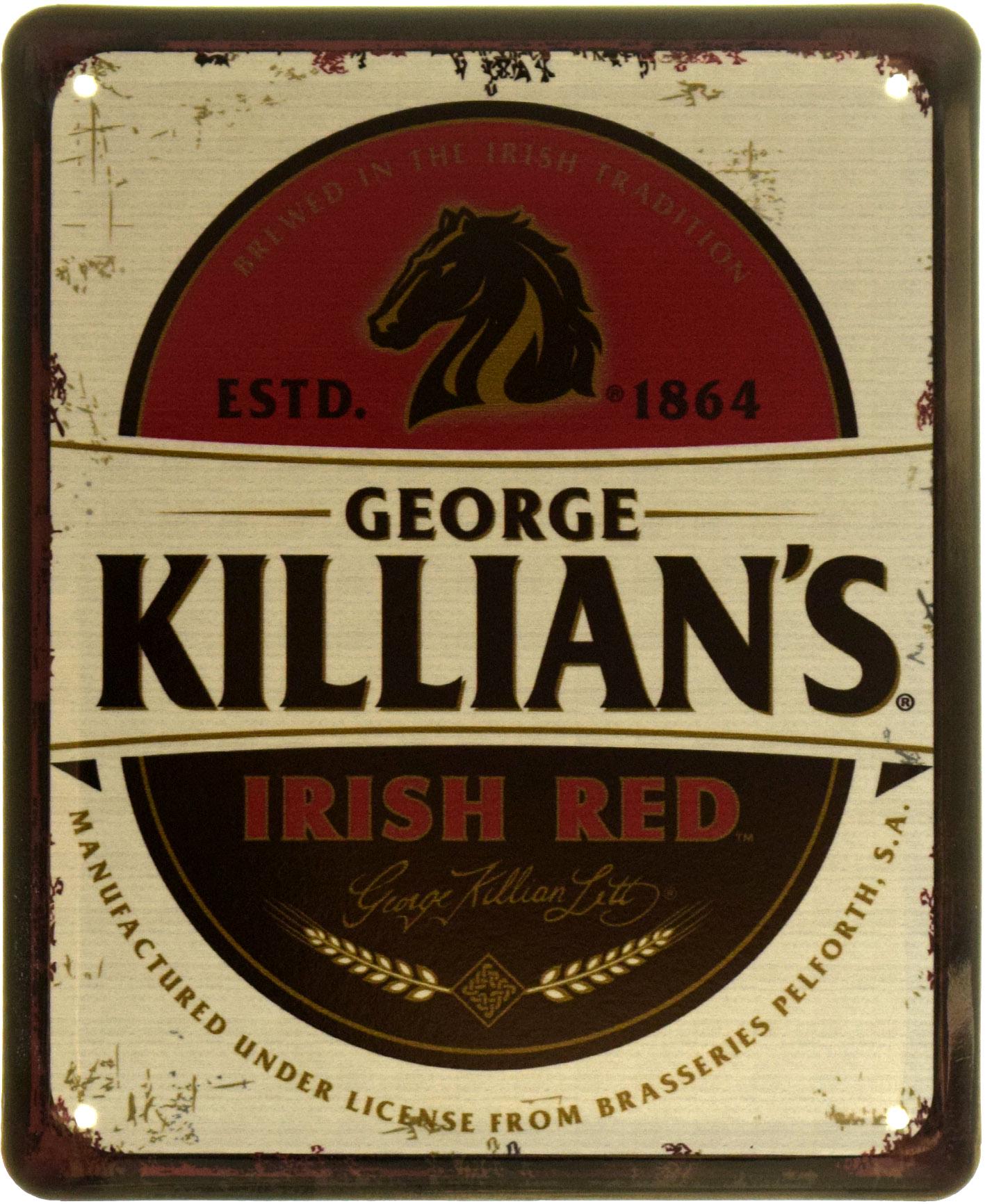 Табличка металлическая "George Killian's Irish Red" 18x22 см (ms-103829)