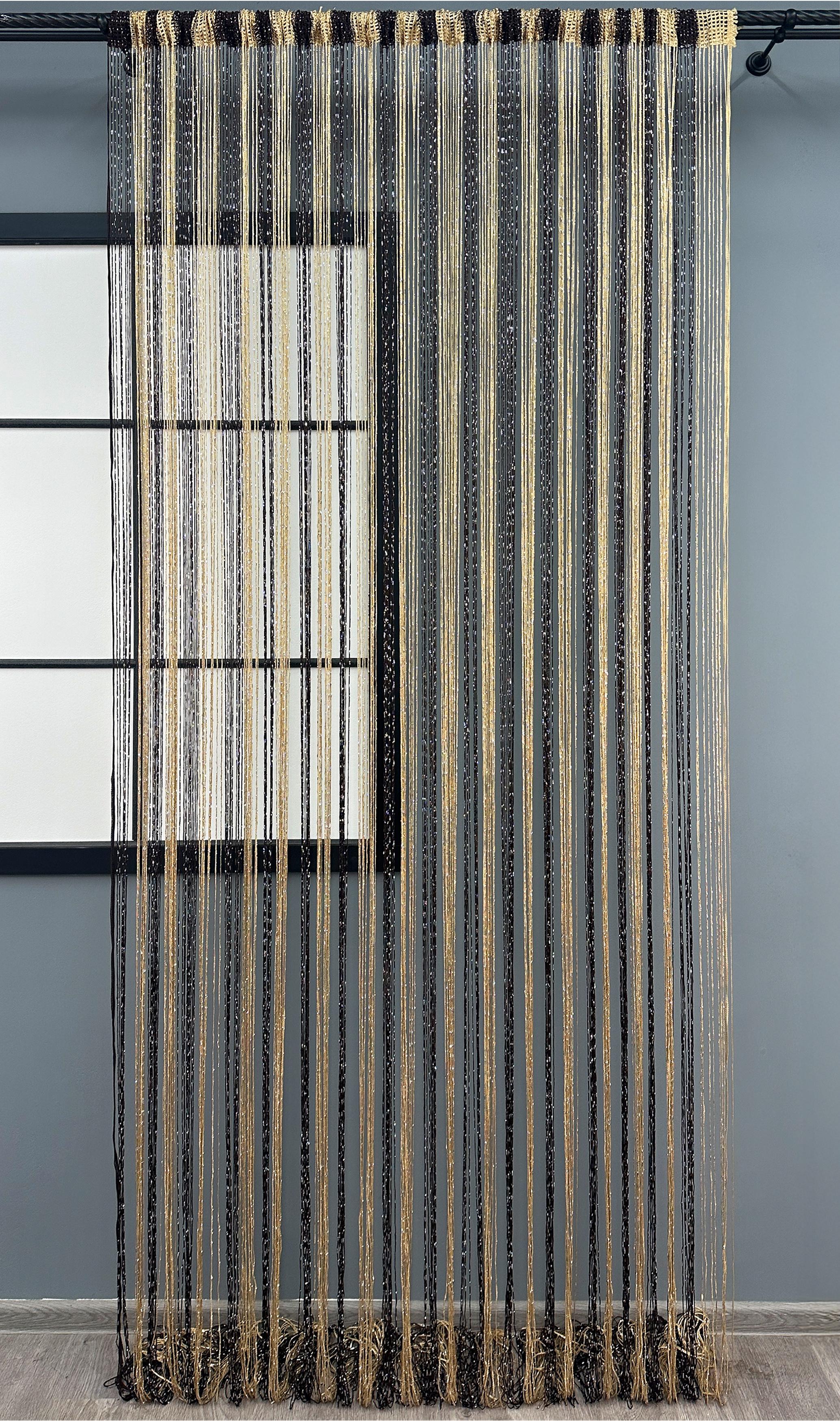 Шторы-нити с люрексом 300х300 см Венге/Бежевый (61-104) - фото 2