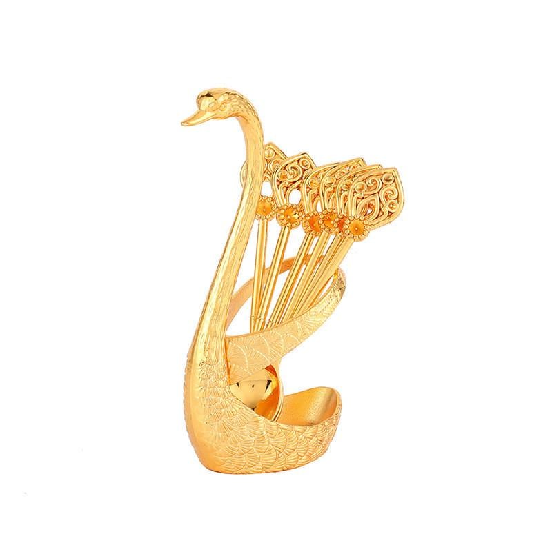 Набор ложек Лебедь с подставкой (2093629902)