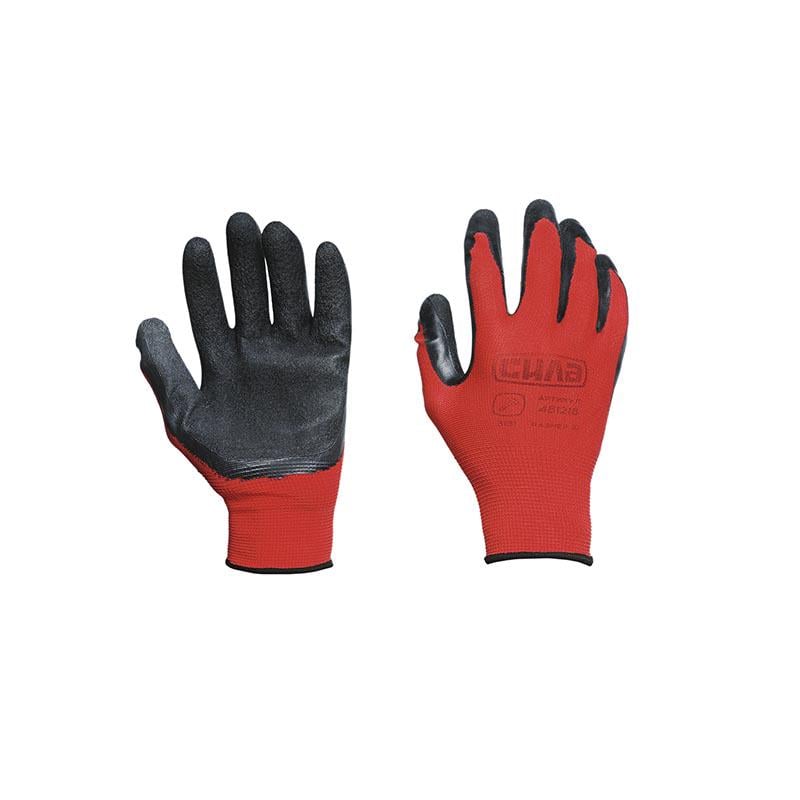 Рукавички Сила зі спіненим латексним покриттям р. 10 Червоний/Чорний (481218)