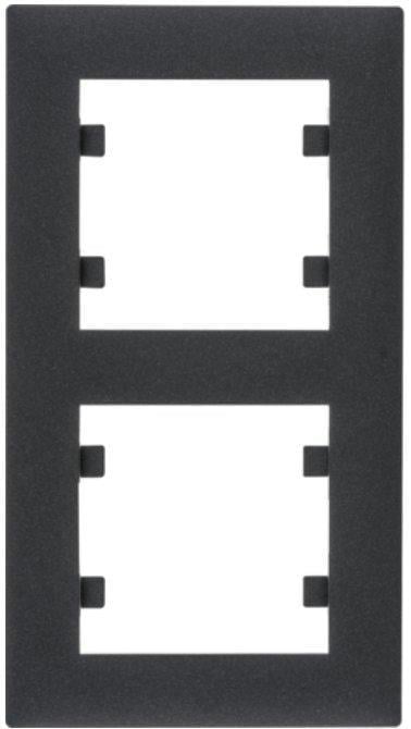 Рамка двойная Hager Lumina-Intens вертикальная Черный (28684660)