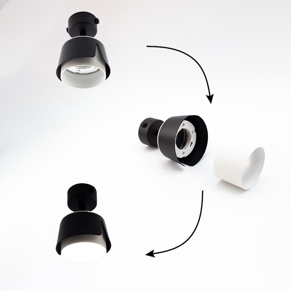 Світильник точковий ESLLSE TELA R DL GX53 100x135 мм Чорно-білий (10529) - фото 5