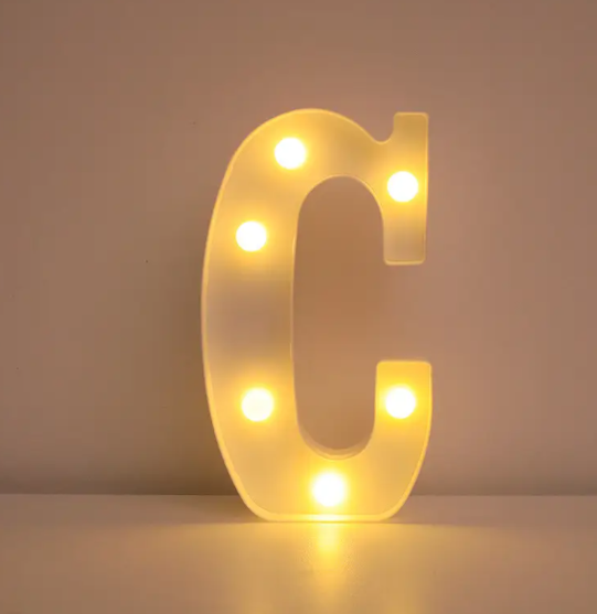 Літера з підсвіткою С об'ємна маленька 21x13 см Білий (553110/2) Літера з підсвіткою С об'ємна маленька 21x13 см Білий (553110/2)