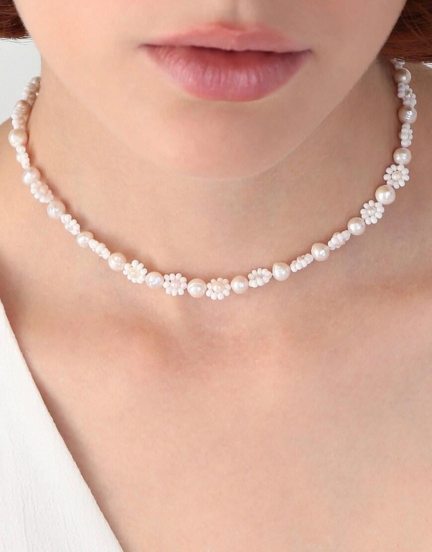 Кольє White Love жіноче SILVER STORIES біле One size