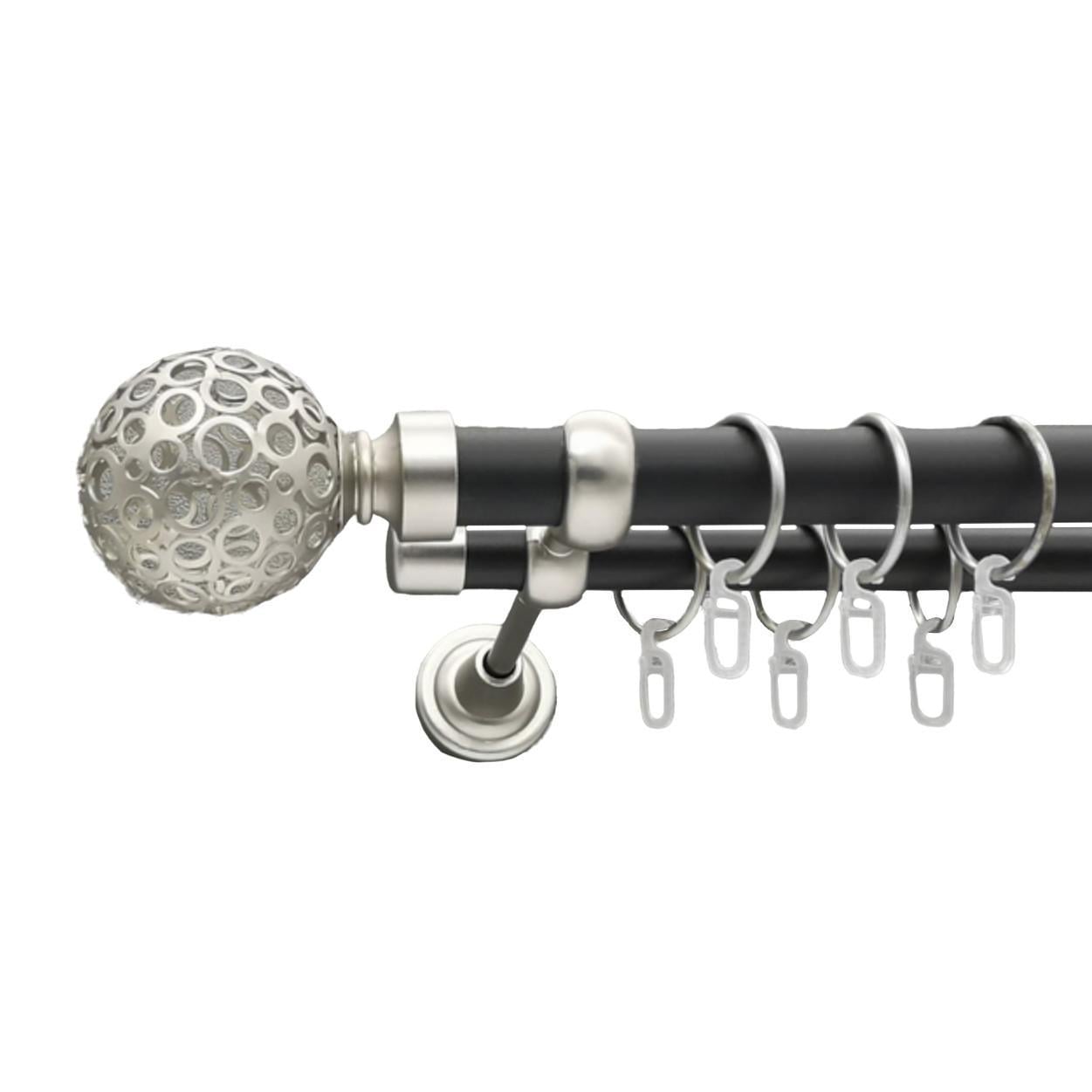 Карниз трубчатый Orvit Савона двухрядный 25/19 мм 240 см Черный/Сатин (009-1585)