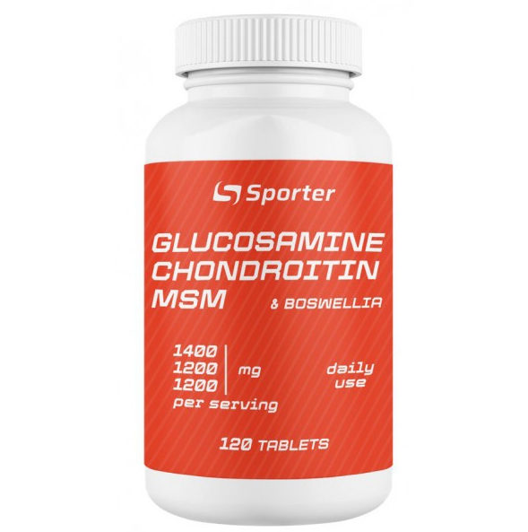Засіб для суглобів Sporter Glucosamine & chondroitin MSM/boswellia 120 таблеток