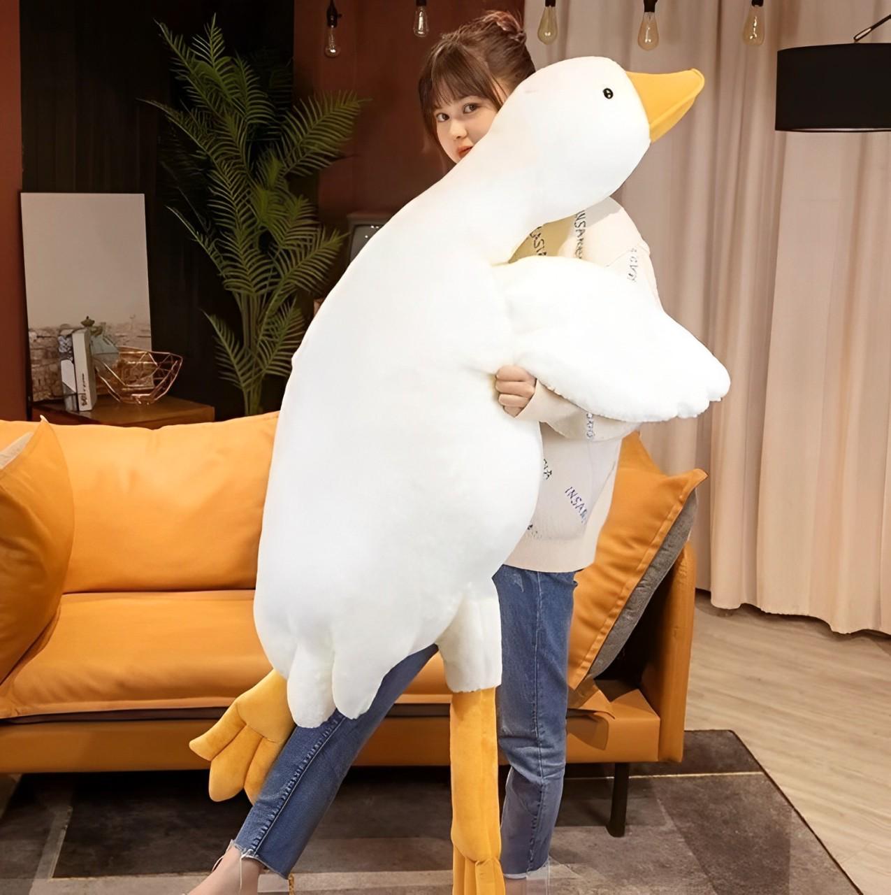 М'яка іграшка-обіймашка Гусак 130 см Білий (23180593) - фото 4 М'яка іграшка-обіймашка Гусак 130 см Білий (23180593) - фото 4