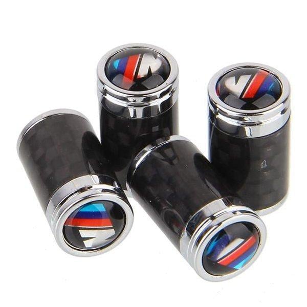 Набір ковпачків на ніпель для автомобіля SUNROZ Caps Premium Carbon BMW M 4 шт. Silver