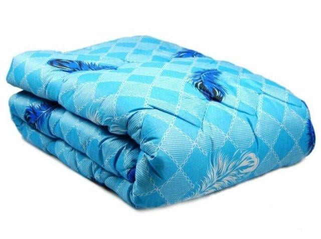 Одеяло двуспальное из овечьей шерсти Лери Макс Синий