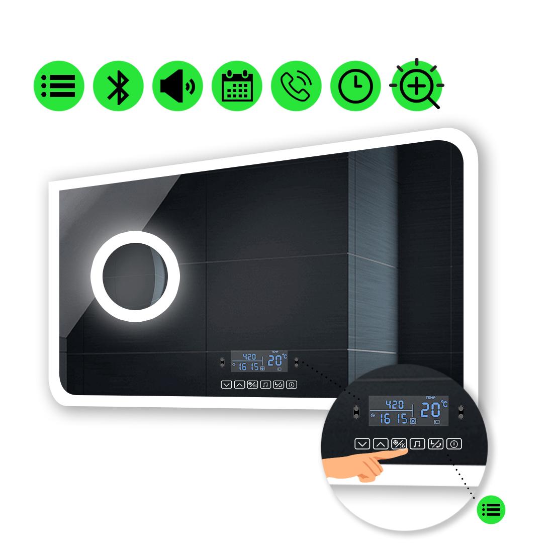 LED-зеркало 70x100см, с Smart-блоком и линзой с подсветкой, модель Kruka (Kruka150) LED-зеркало 70x100см, с Smart-блоком и линзой с подсветкой, модель Kruka (Kruka150)