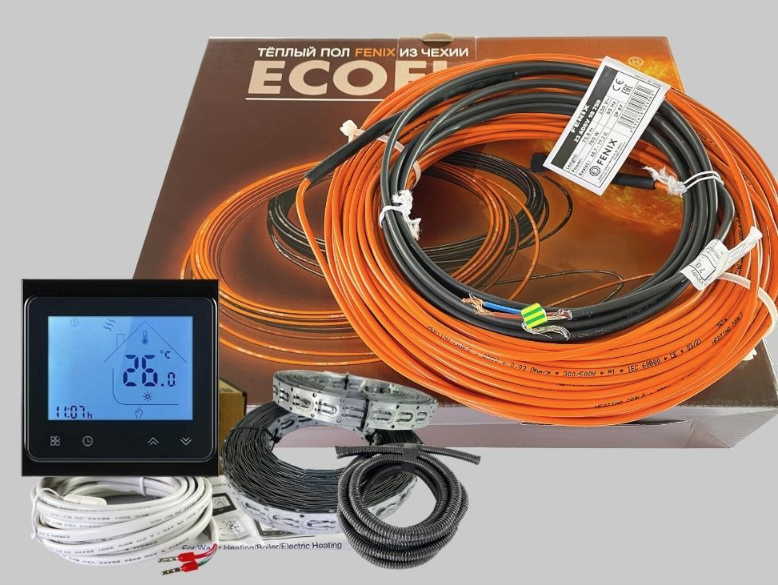 Комплект теплого пола в стяжку Fenix ADSV 18 680 Вт 3,8-6,1 м2 с Wi-Fi терморегулятором Черный (51035)