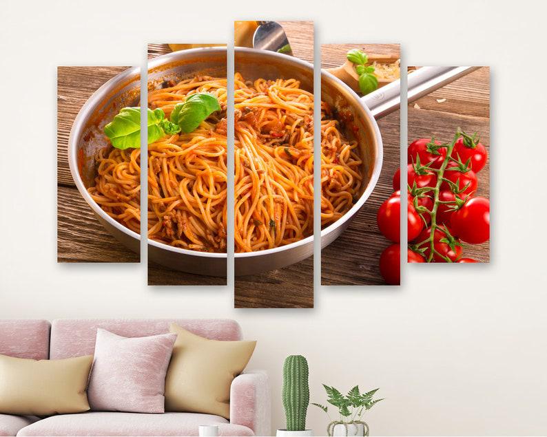 Модульная картина на холсте KIL Art Вкусные итальянские спагетти из пяти частей 137x85 см (M51_L_104)