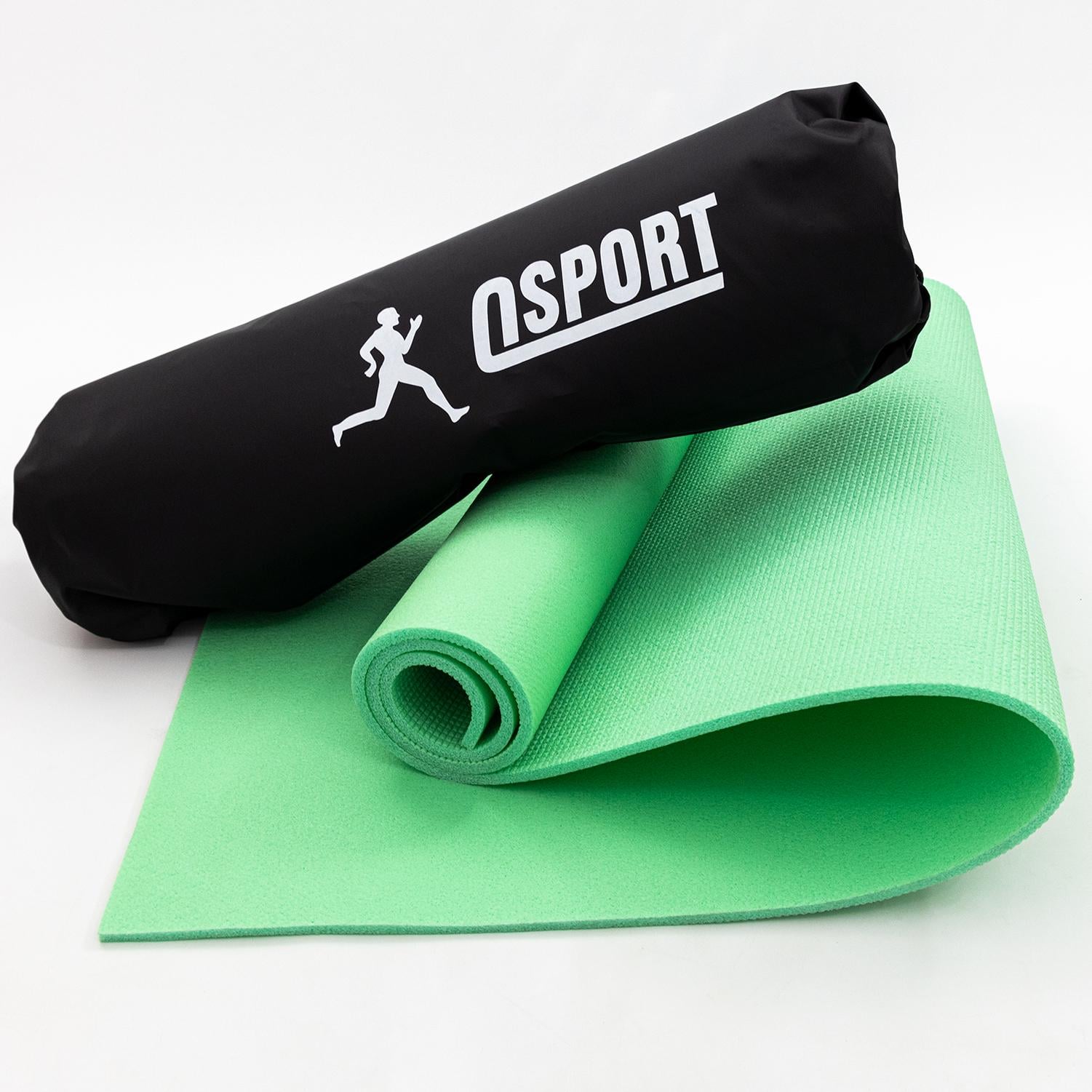 Коврик для йоги и фитнеса OSPORT n-0008 Спорт 8 мм + чехол Салатовый