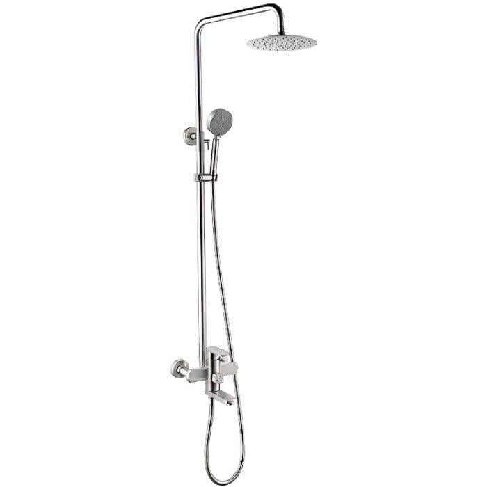 Душевая система Zerix LEB-009-J с изливом нержавеющая сталь Сатин (ZX4809)