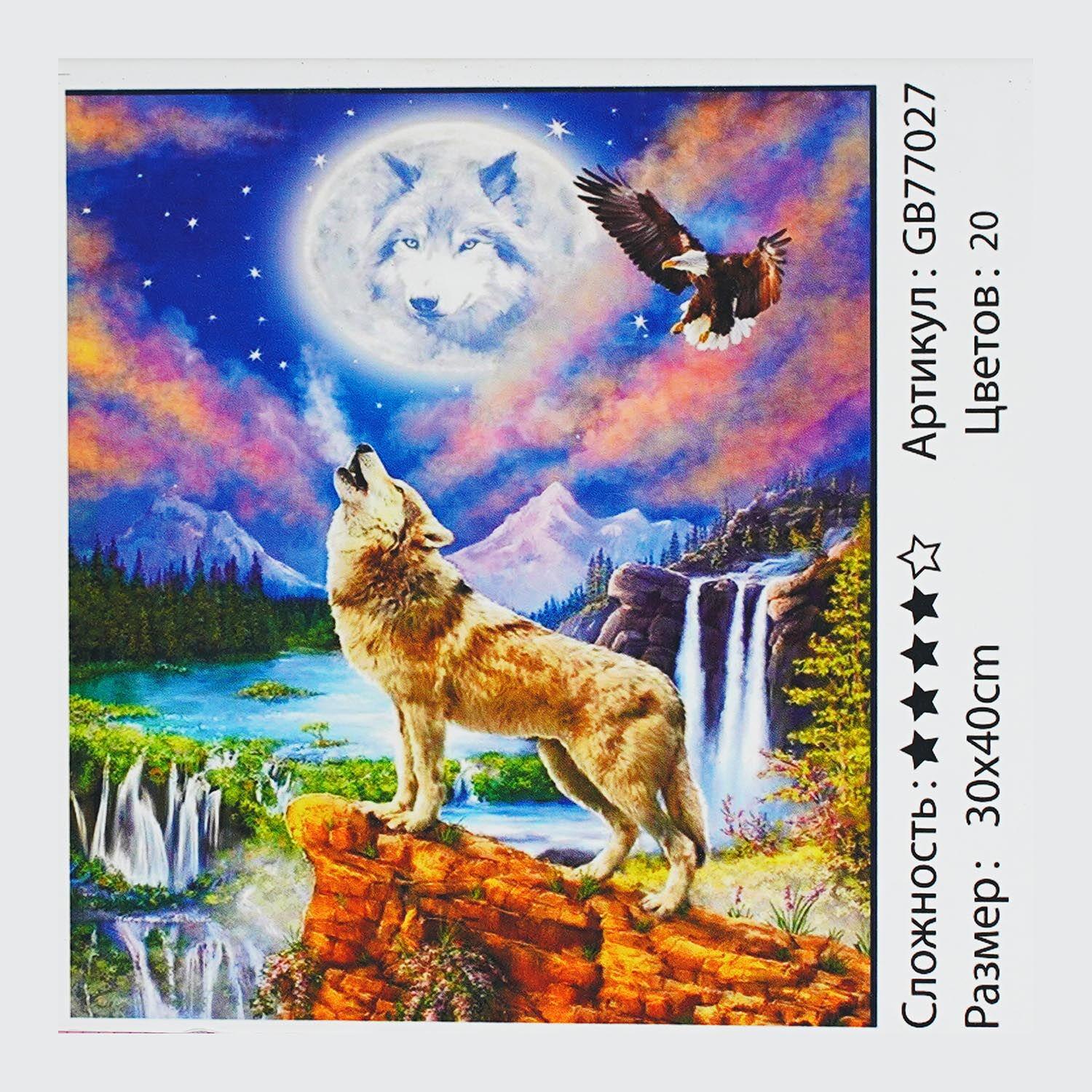 Алмазная мозаика TK Group Волк и орел 30х40 см (GB 77027)