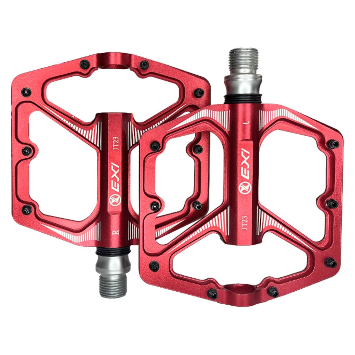 Педали велосипедные Exi JT23 алюминиевые на промышленных подшипниках Красный (EXI-JT23-4194) - фото 1