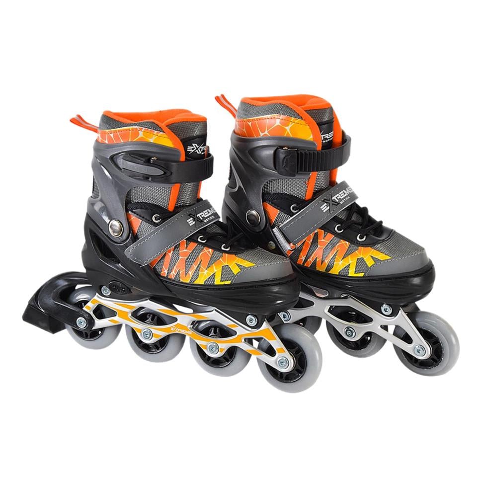 Ролики дитячі Bambi з колесами PU 70 мм та світловими ефектами р. 30-33 Сірий (AP-122-R-44)