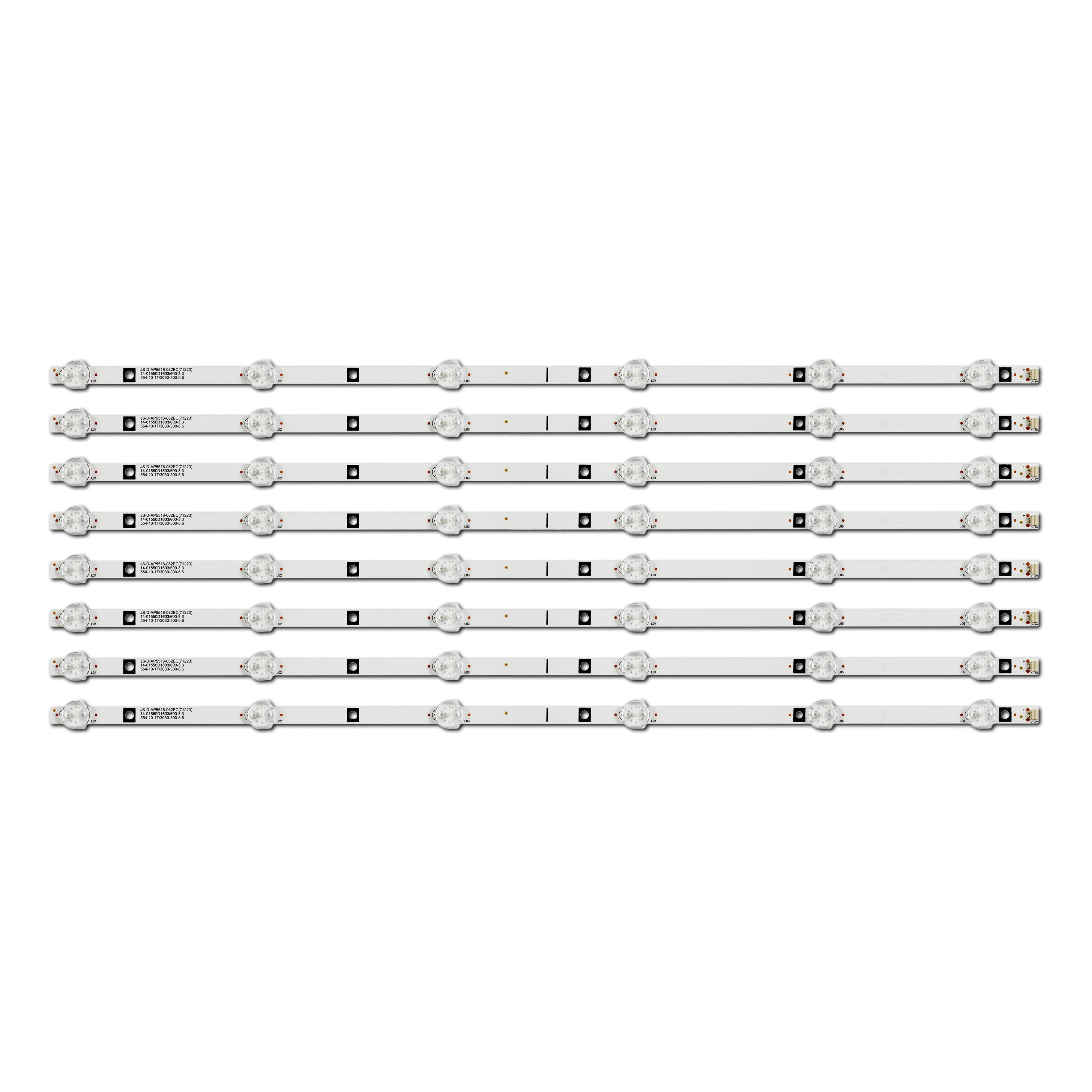 Комплект LED подсветки для TV JS-D-AP5516-062EC/71223 JS-D-AP5516-061CC/71201 55" 8 шт. (ART-13398)