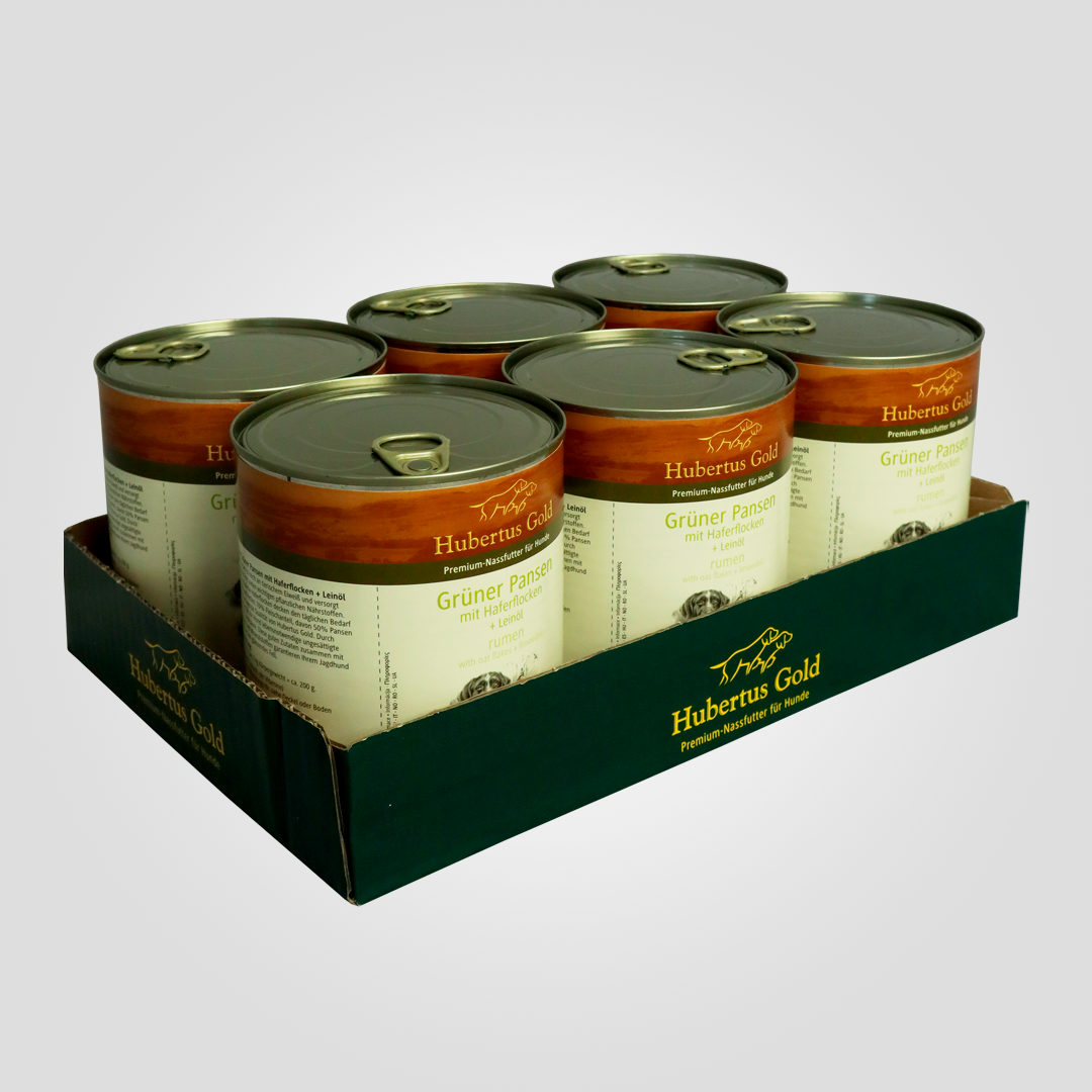Консерва для собак Hubertus Gold Grüner Pansen говяжий рубец с овсяными хлопьями 800 г 6 шт. (20505478)