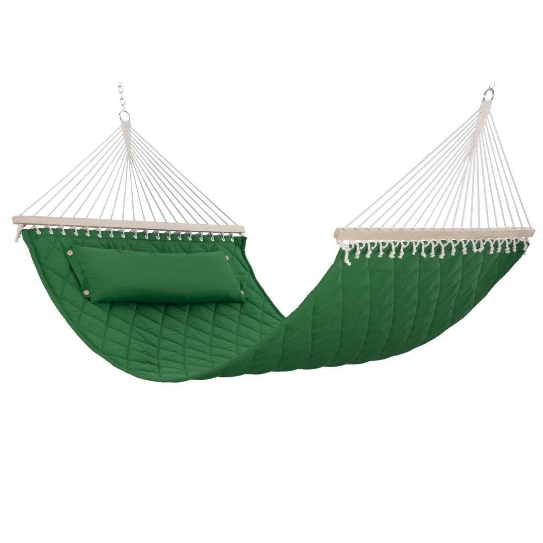 Гамак двухместный WCG SOFT с планками XXL 200x140 см Изумрудный (2675286795)
