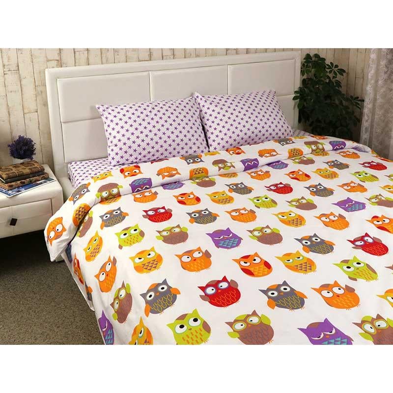 Постельное белье Руно сатин Совы двуспальный (17178)