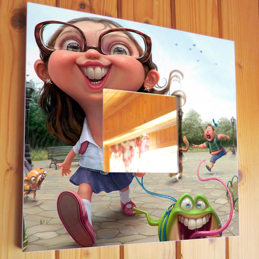 Дзеркало декоративне 3D анімація 260х260 мм (M03608)