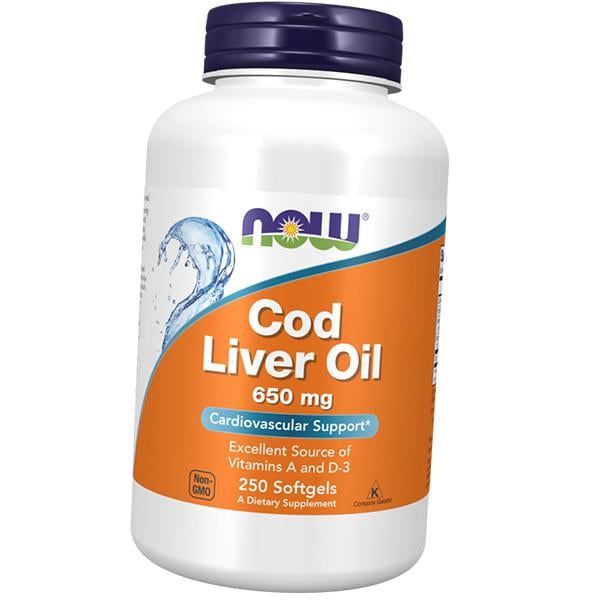 Рыбий жир из печени щепы Now Foods Cod Liver Oil 650 250 гел. капс. (67128019)