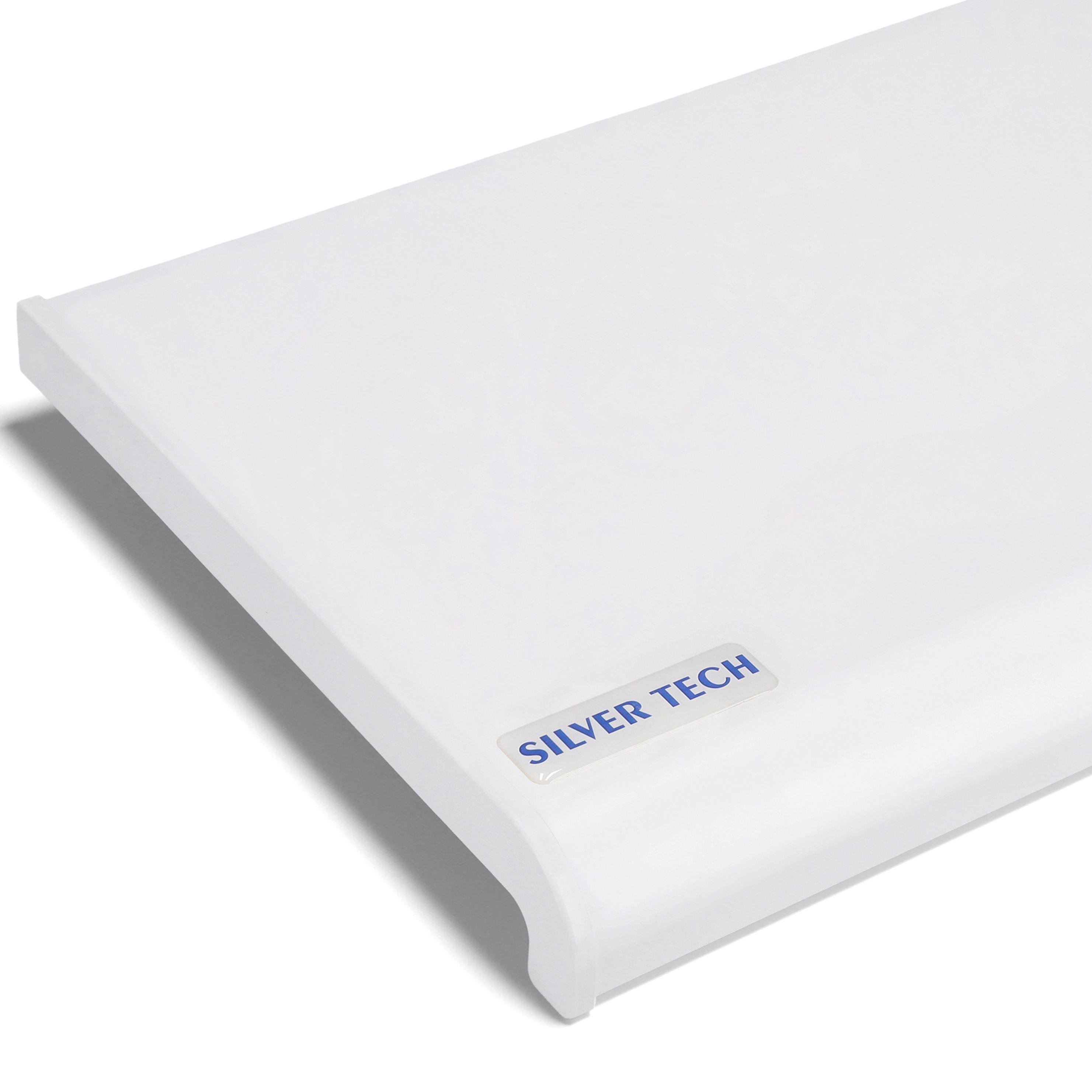 Подоконник отрезной Silver Tech ПВХ 100 мм Белый/Сатин Подоконник отрезной Silver Tech ПВХ 100 мм Белый/Сатин
