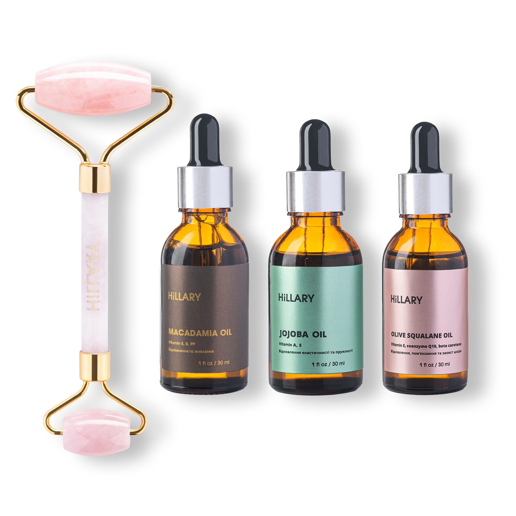 Набор натуральных масел с массажным роллером
