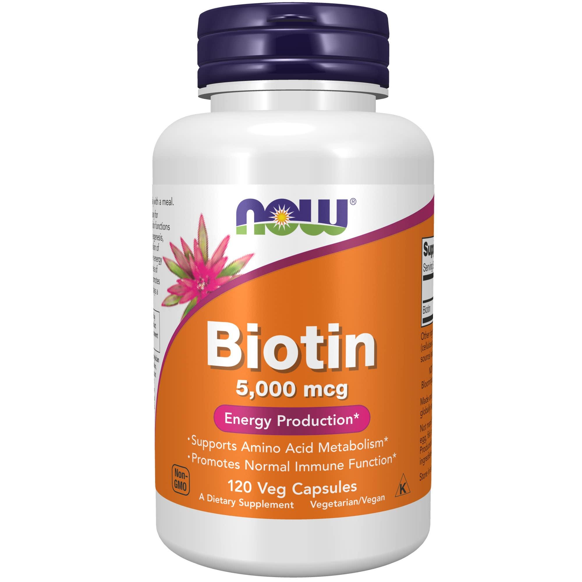 Вітамін B7 NOW Foods Biotin 5000 мг 120 капсул