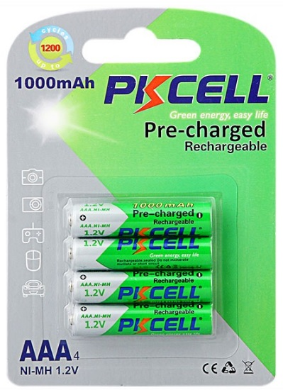 Аккумулятор NiMH PKCELL 1,2V AAA 1000 mAh 4 шт. (YUT_V2831)